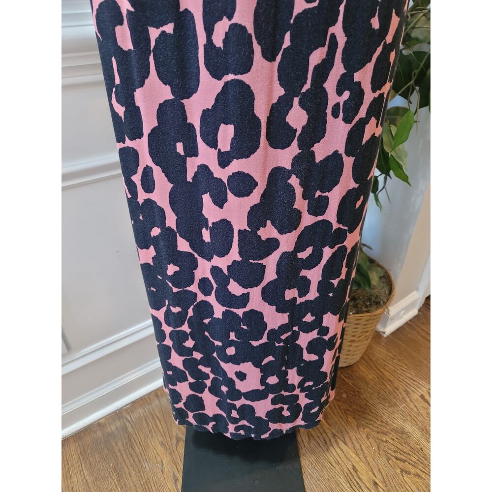 Loft Maxi Dress Women's Size Small Black Pink Scoop Neck Sleeveless Stretchy - Picture 6 of 11